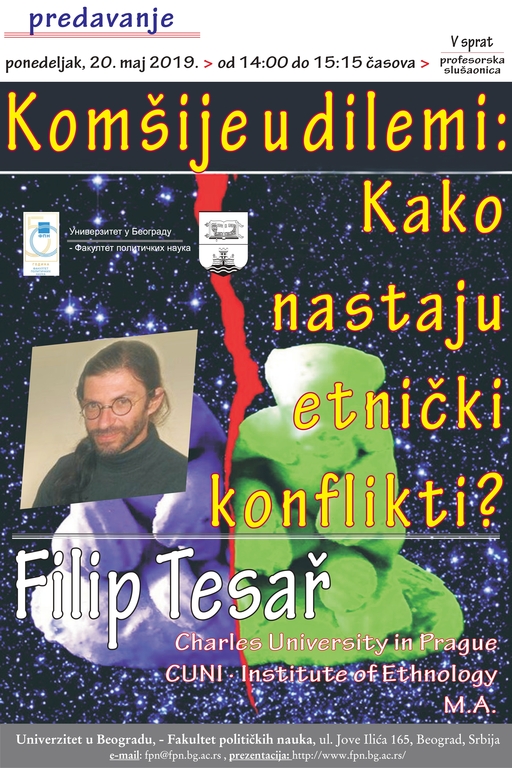 Poziv na predavanje Filipa Tesara na temu „Komšije u dilemi: kako nastaju etnički konflikti?"