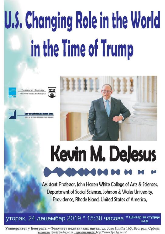 Poziv na predavanje "U.S. Changing Role in the World in the Time of Trump"