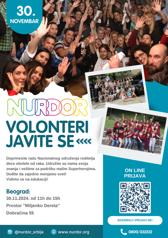 NURDOR: poziv za edukaciju volontera