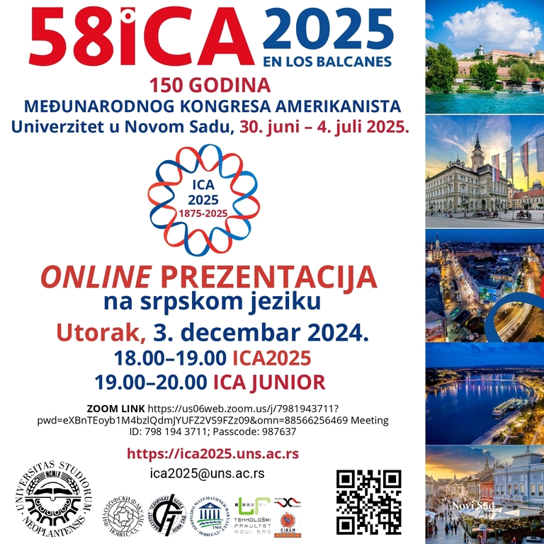 Poziv na onlajn prezentaciju 58. Međunarodnog kongresa amerikanista ICA2025