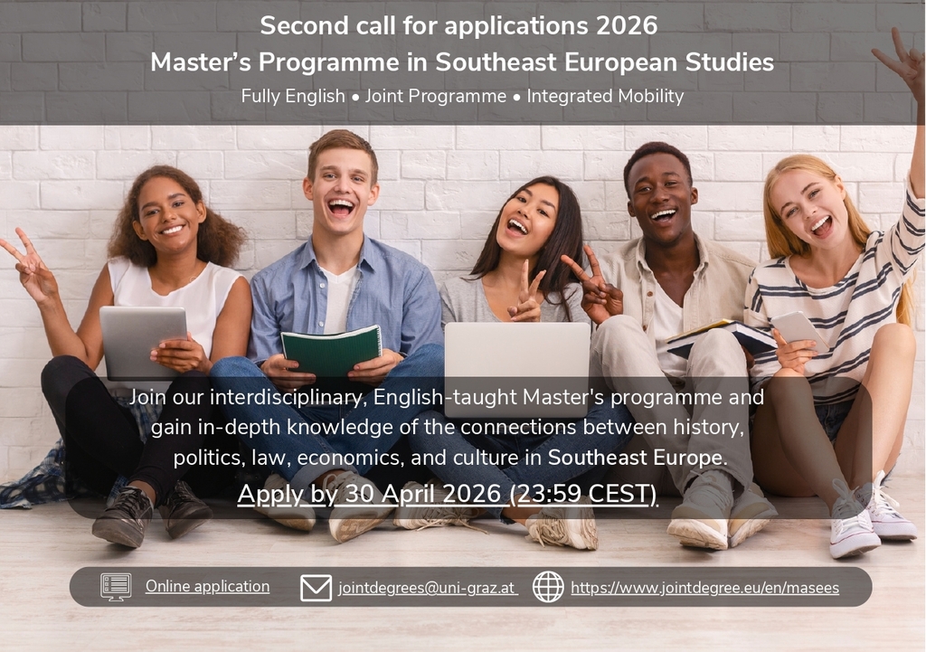 Second call for applications: Joint Master’s Programme in Southeast European Studies – University of Graz and University of Belgrade